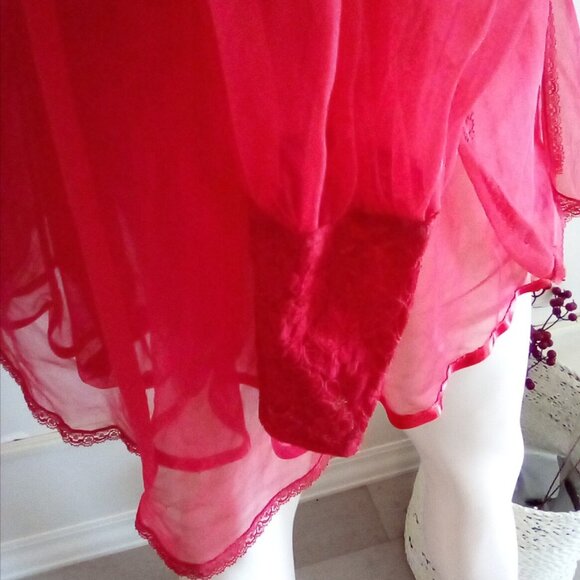 Vintage Frederick's Of Hollywood Babydoll /Matching Robe Size M And Long  Gloves - Picture 8 of 13